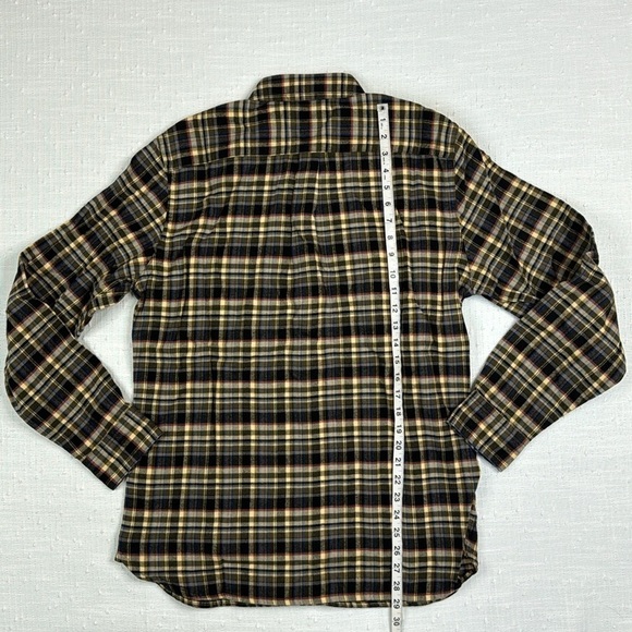 Everlane Men's Plaid Button Down Shirt - Brown and Yellow - Picture 10 of 12